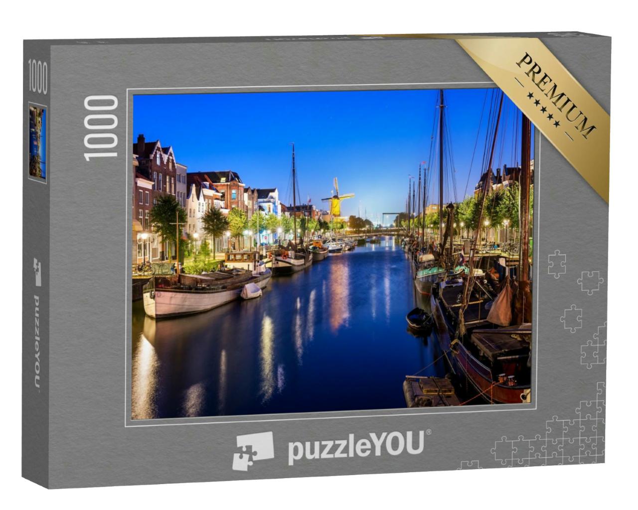 Puzzle 1000 Teile „Der malerische Delfshaven in Rotterdam, Niederlande“