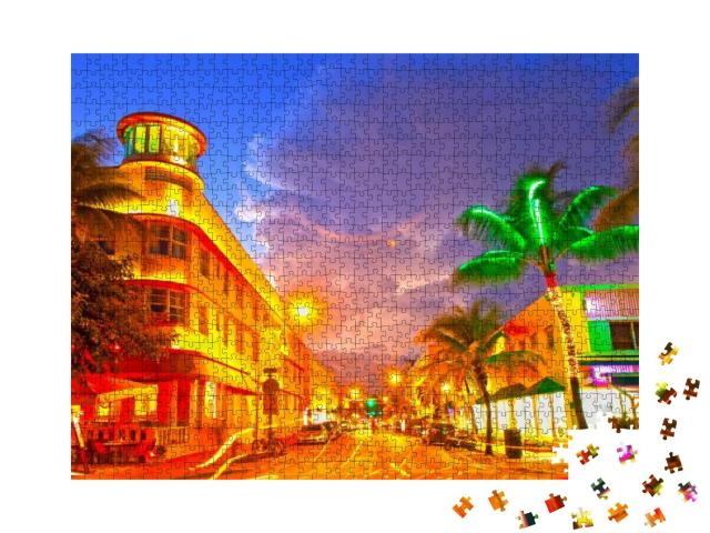 Puzzle 1000 Teile „Ocean Drive in Miami Beach, Florida“