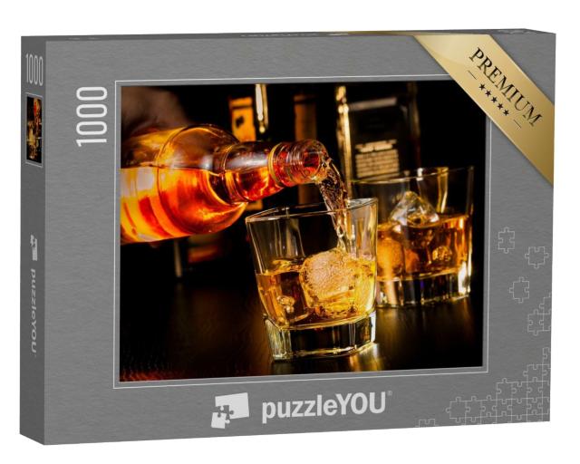 Puzzle 1000 Teile „Barmann schenkt Whiskey ein“