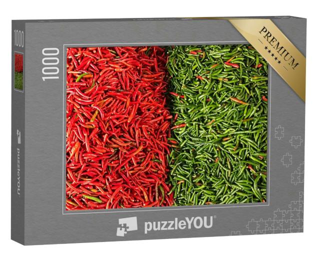 Puzzle 1000 Teile „Rote und grüne Chilischote“