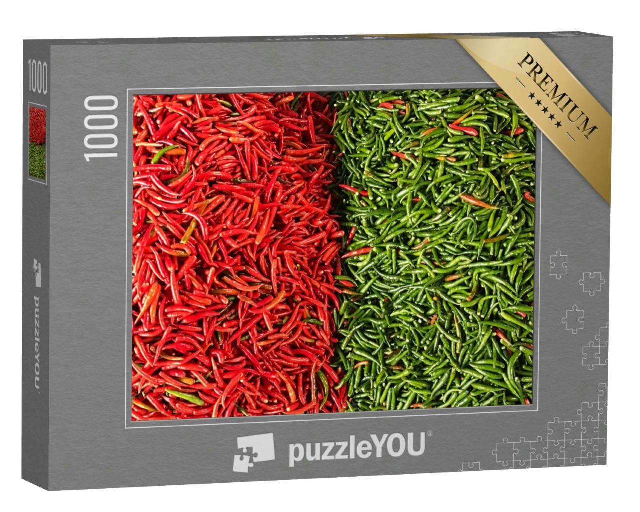 Puzzle 1000 Teile „Rote und grüne Chilischote“