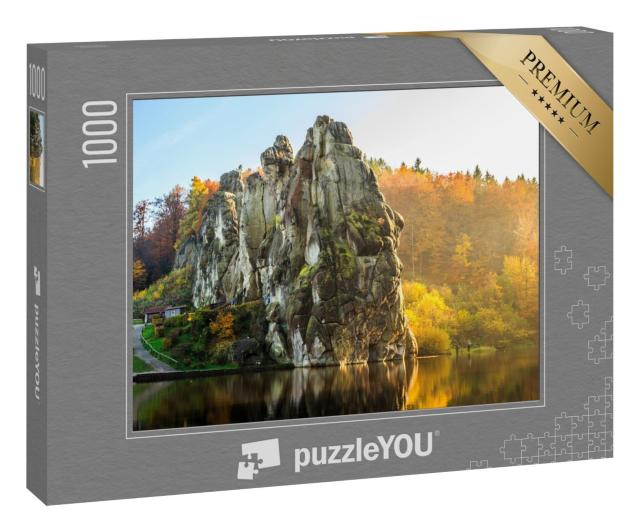 Puzzle 1000 Teile „Externsteine, Teutoburger Wald, Nordrhein-Westfalen, Deutschland“