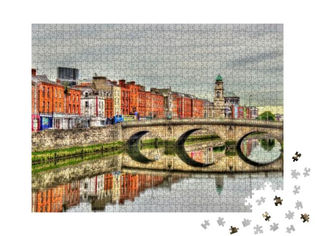 Puzzle 1000 Teile „Blick auf die Mellows Bridge in Dublin, Irland“