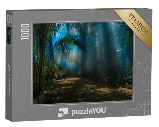 Puzzle 1000 Teile „Morgenlicht in einem Dschungelgarten“