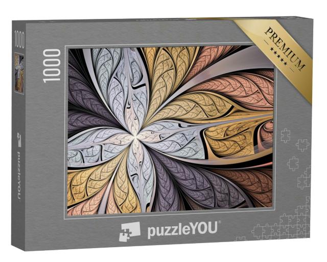 Puzzle 1000 Teile „Fraktale Kunst in weichen Farben“