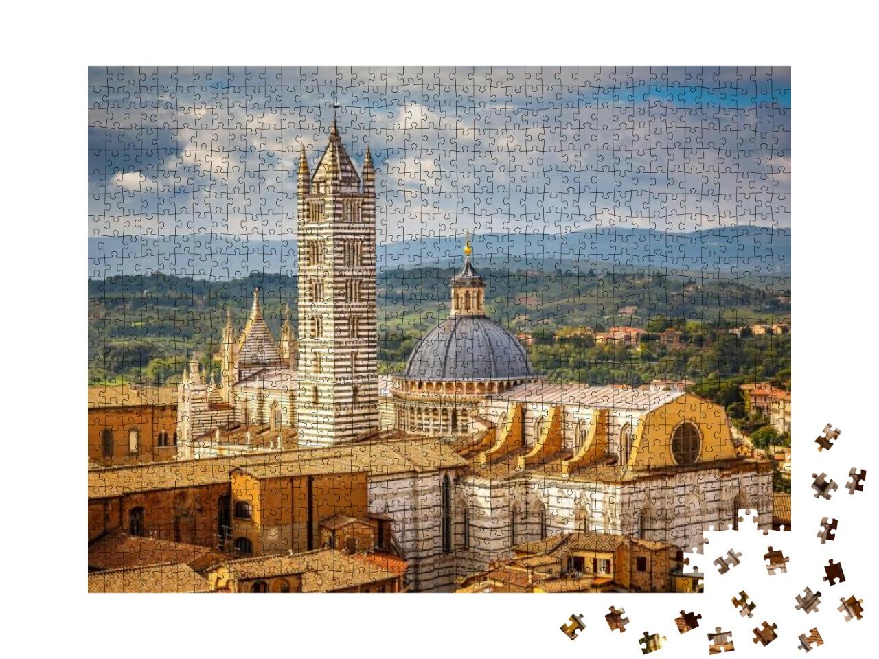 Puzzle 1000 Teile „Luftaufnahme über Siena: Dom von Siena, Italien“