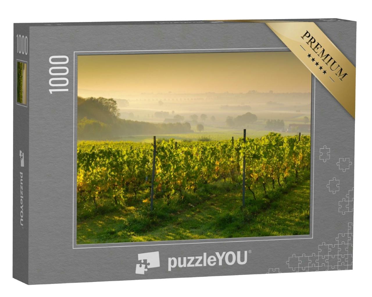 Puzzle 1000 Teile „Sonnenuntergang in einem Weinberg“