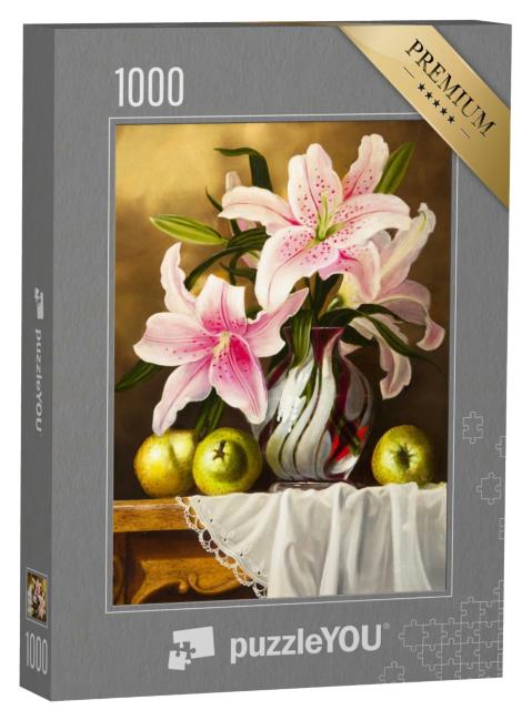 Puzzle 1000 Teile „Stillleben mit Lilien und Birnen “
