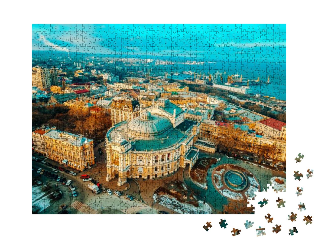 Puzzle 1000 Teile „Stadt aus der Vogelperspektive, Dächer von Odessa aus der Luft“