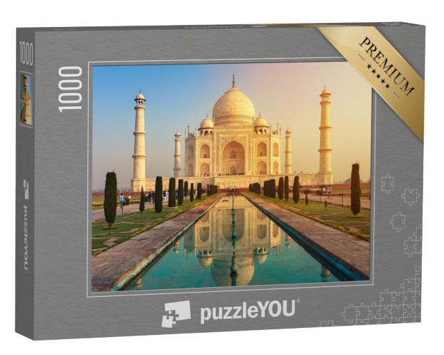Puzzle 1000 Teile „Ein weltberühmtes Bauwerk: Taj Mahal am Yamuna, Agra, Indien“