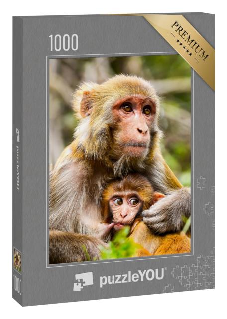 Puzzle 1000 Teile „Eine Affenmutter mit Baby “