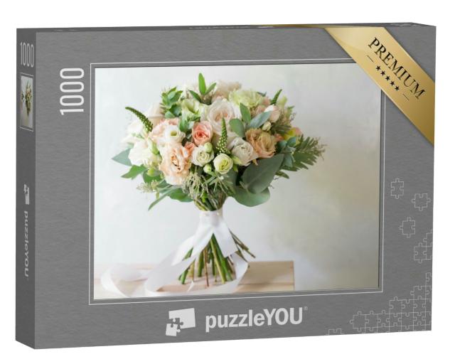Puzzle 1000 Teile „Ein einfacher Strauß aus Blumen und Grün“