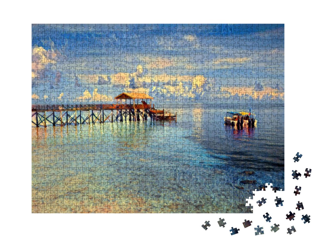 Puzzle 1000 Teile „im Stil von Paul-Cezanne - Pulau Sipadan Insel in Sabah - Puzzle-Kollektion Künstler & Gemälde“