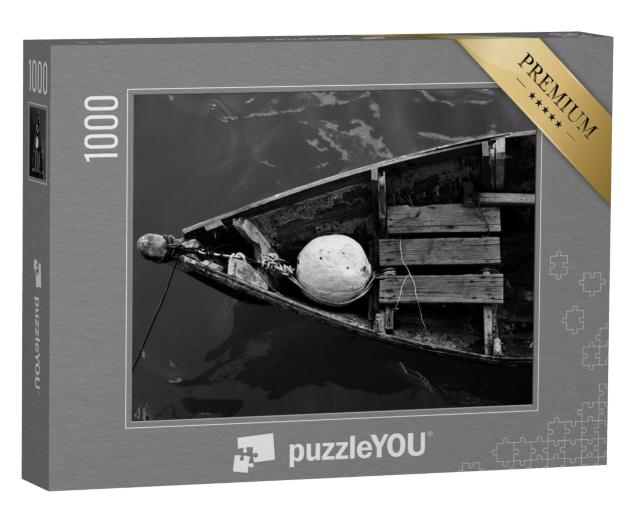 Puzzle 1000 Teile „Vertäutes altes Fischerboot “