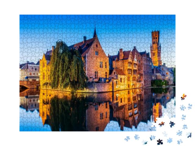 Puzzle 1000 Teile „Rozenhoedkaai-Kanal in Brügge, Belgien“