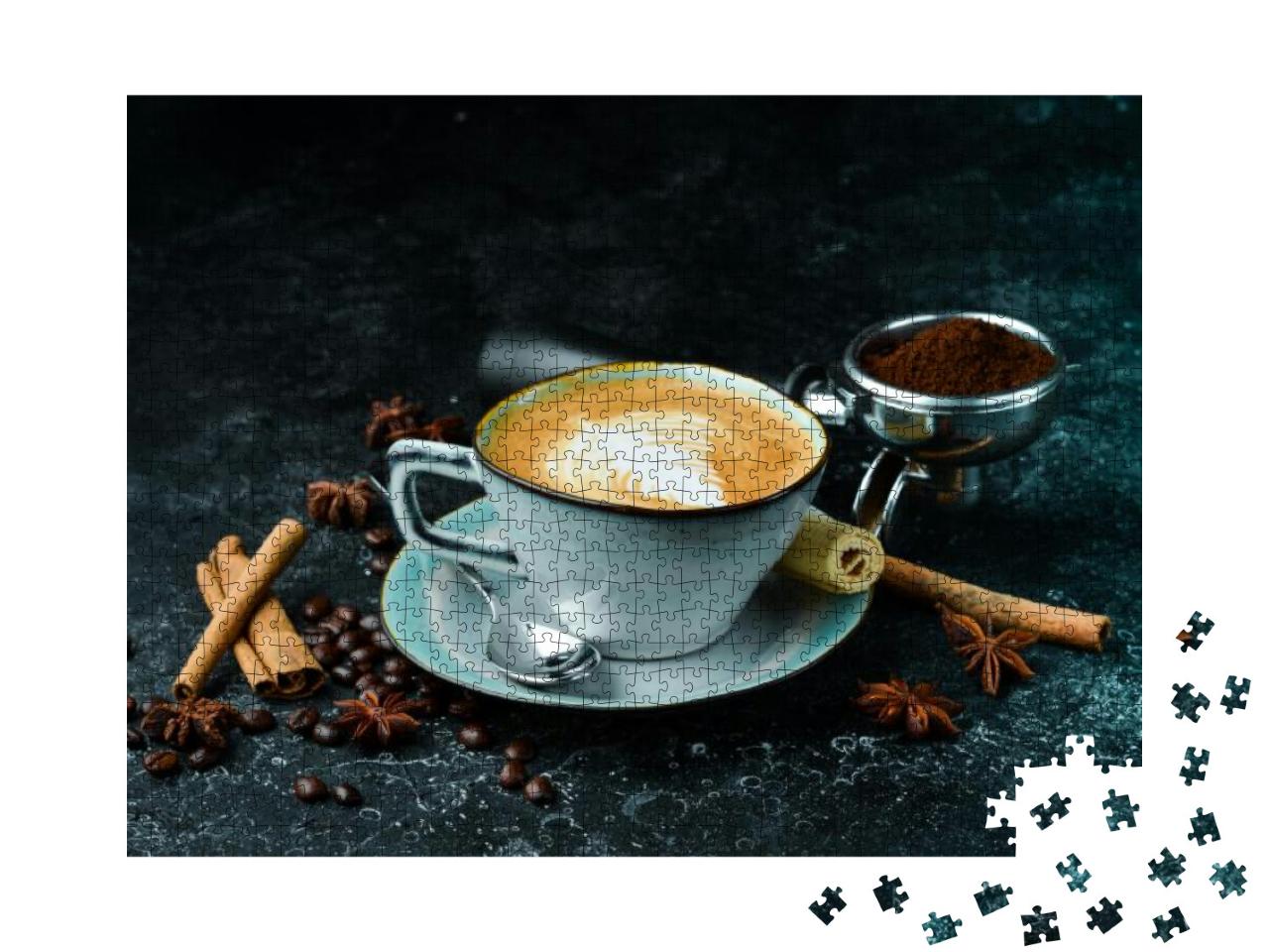 Puzzle 1000 Teile „Frisch aufgebrühter Cappuccino-Kaffee“