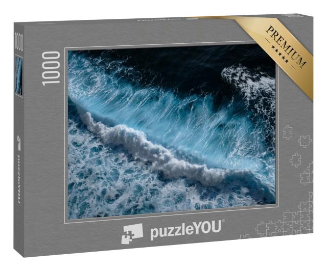 Puzzle 1000 Teile „Wellen im blauen, klaren Meerwasser des Ozeans“