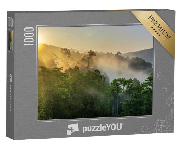 Puzzle 1000 Teile „Tropischer Regenwald, atemberaubende Aussicht auf den Regenwald von Borneo“