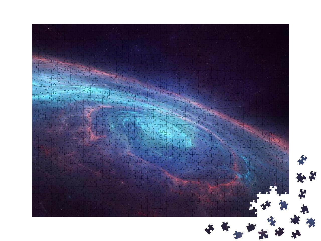 Puzzle 1000 Teile „Universum mit einer sich spiralförmig drehenden Galaxie im Zentrum“