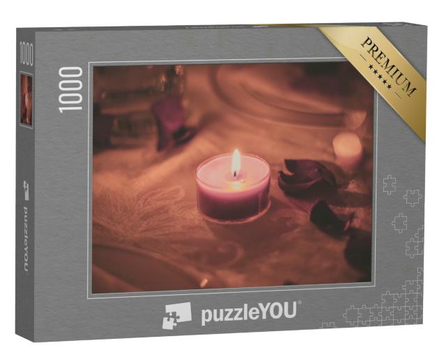 Puzzle 1000 Teile „Matte Romantik-Kerze“