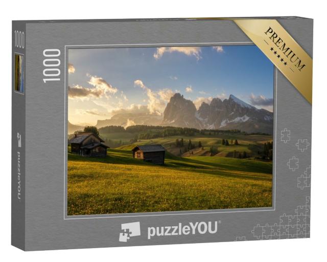 Puzzle 1000 Teile „Sommerstimmung auf der Seiser Alm, Südtirol, Italien“