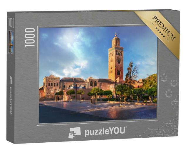 Puzzle 1000 Teile „Minarett der Koutoubia-Moschee in Marrakesch, Marokko“