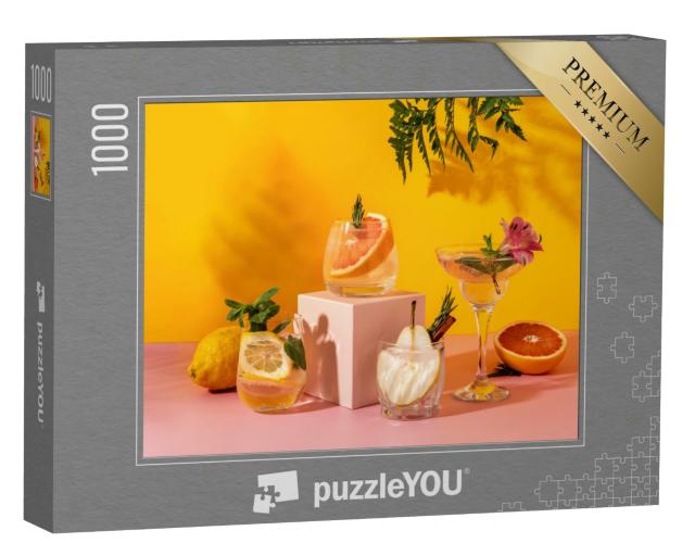 Puzzle 1000 Teile „Erfrischende bunte Sommergetränke mit verschiedenen Früchten“