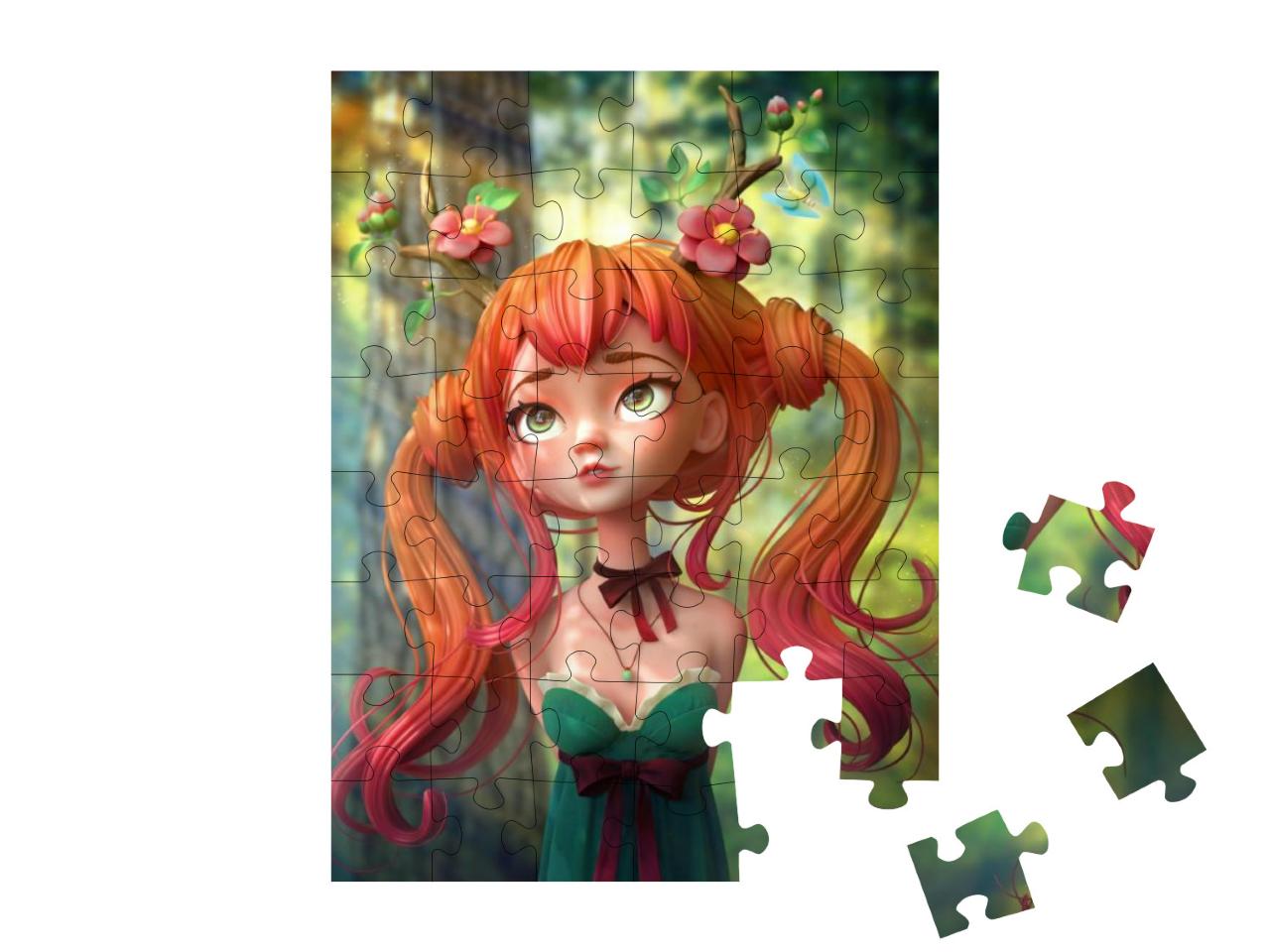 Puzzle 48 Teile „Eine kleine Waldfee“