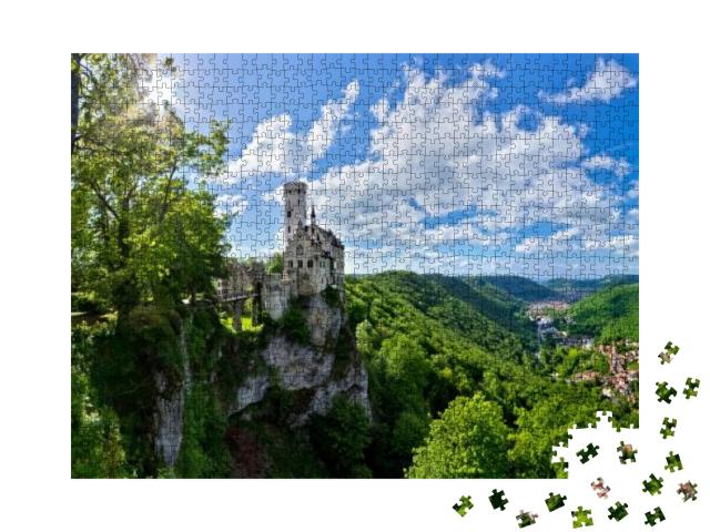 Puzzle 1000 Teile „Schloss Lichtenstein im Echaztal“