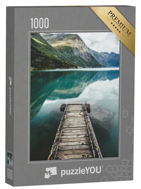 Puzzle 1000 Teile „Lovatnet See: Ansichten um Geiranger, Norwegen“