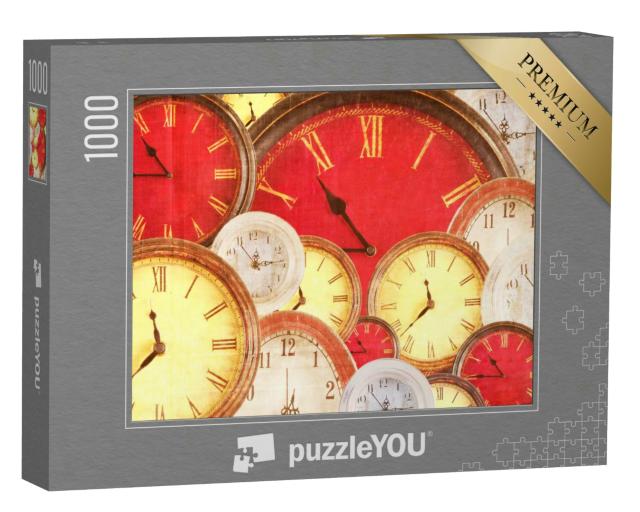 Puzzle 1000 Teile „Vintage-Uhren in verschiedenen Farben“