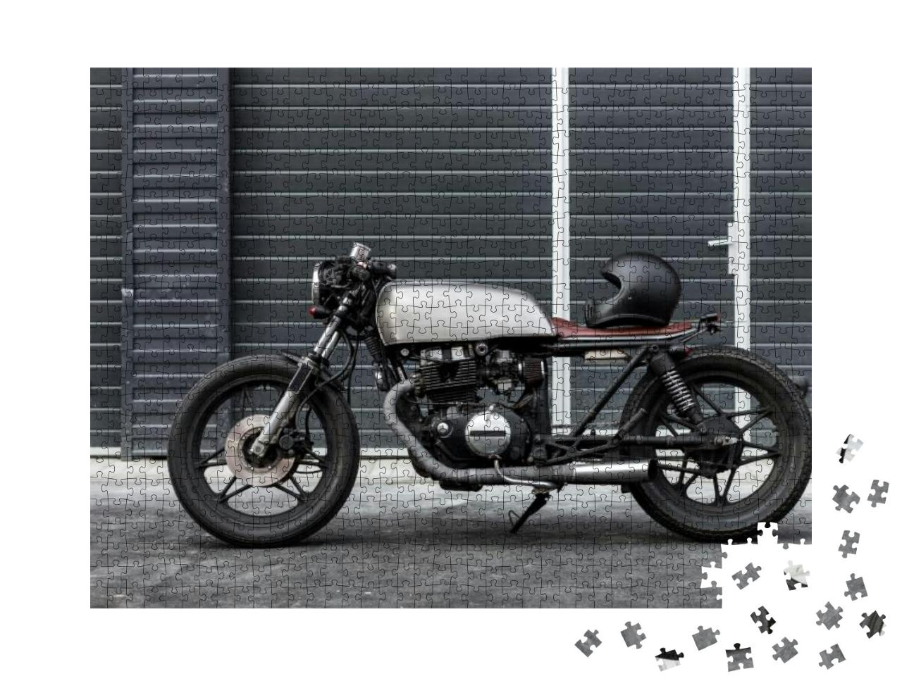 Puzzle 1000 Teile „Vintage-Motorrad bereit zur Abfahrt“