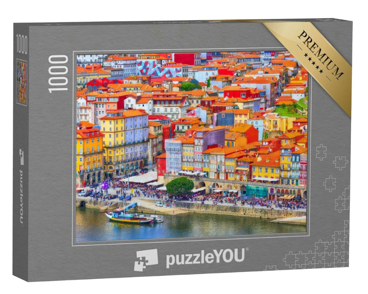 Puzzle 1000 Teile „Wunderschönes und buntes Porto, Portugal“