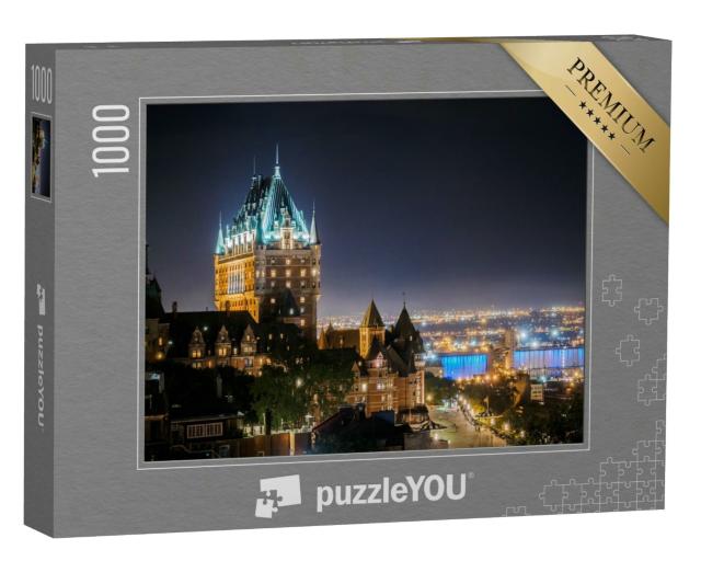 Puzzle 1000 Teile „Skyline von Quebec City bei Nacht, Kanada“