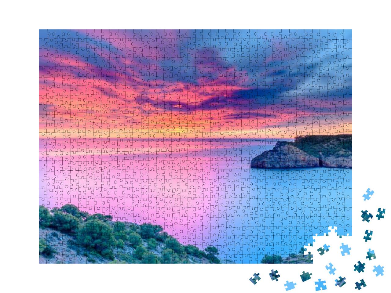Puzzle 1000 Teile „Ruhige Morgendämmerung am Mittelmeer, Spanien“