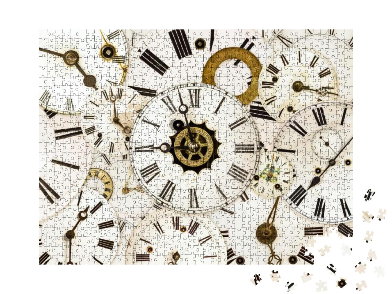 Puzzle 1000 Teile „Großer Satz verschiedener alter Ziffernblätter“