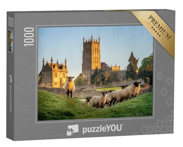 Puzzle 1000 Teile „Cotswold Schafe in der Nähe von Chipping Campden in Gloucestershire“