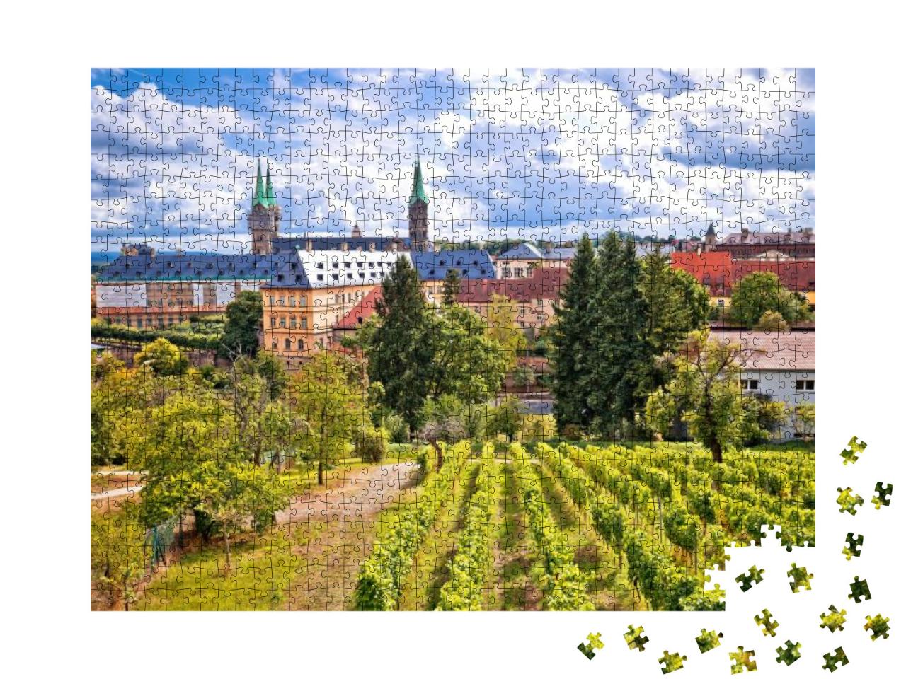 Puzzle 1000 Teile „Bamberg mit den Weinbergen des Michaelsbergs, Deutschland“