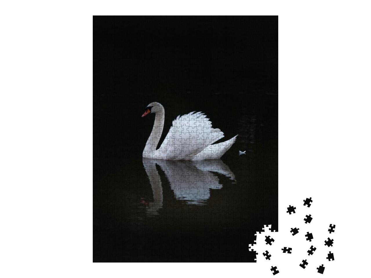 Puzzle 1000 Teile „Weißer eleganter Schwan “