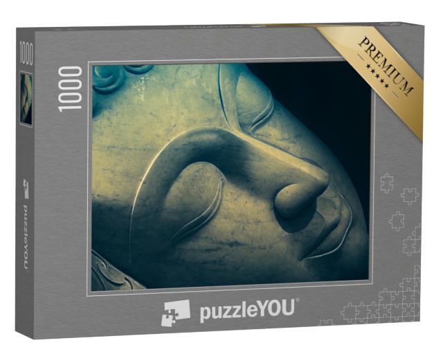 Puzzle 1000 Teile „Kunstvoll: Nahaufnahme des schlafenden Buddha“
