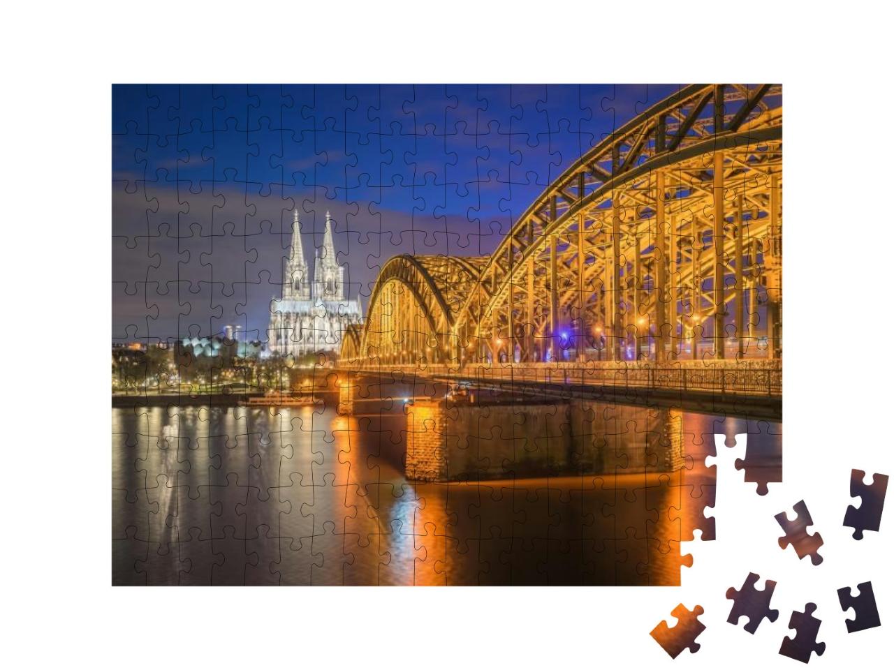 Puzzle 200 Teile „Nachtansicht des Kölner Doms in Köln, Deutschland“
