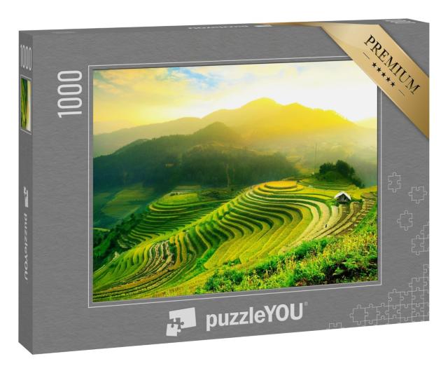 Puzzle 1000 Teile „Reisfelder auf den Terrassen von Mu Cang Chai, Vietnam“