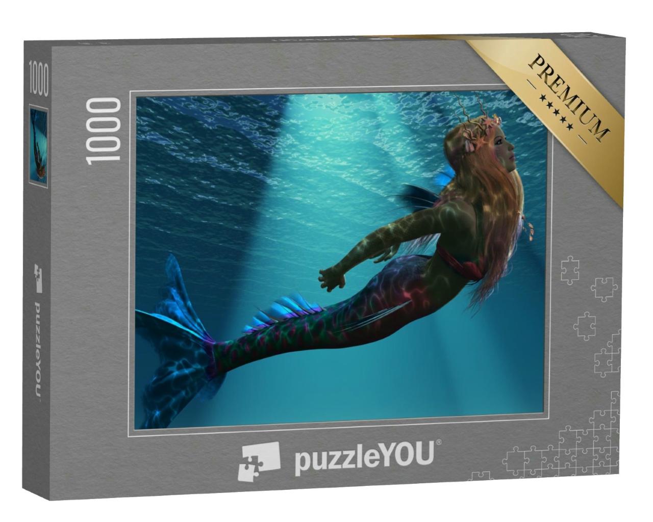 Puzzle 1000 Teile „Zauberhafte Fantasy-Meerjungfrau“