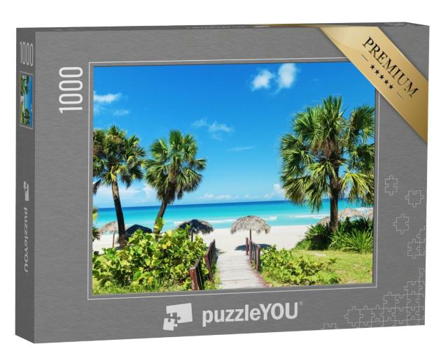Puzzle 1000 Teile „Weißer Sandstrand in der Karibik“