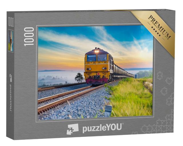 Puzzle 1000 Teile „Ein Zug auf seiner Fahrt “