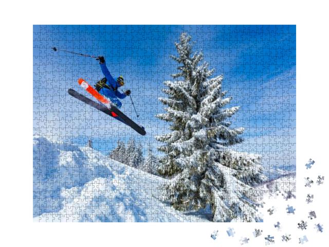 Puzzle 1000 Teile „Spaß beim Skifahren“