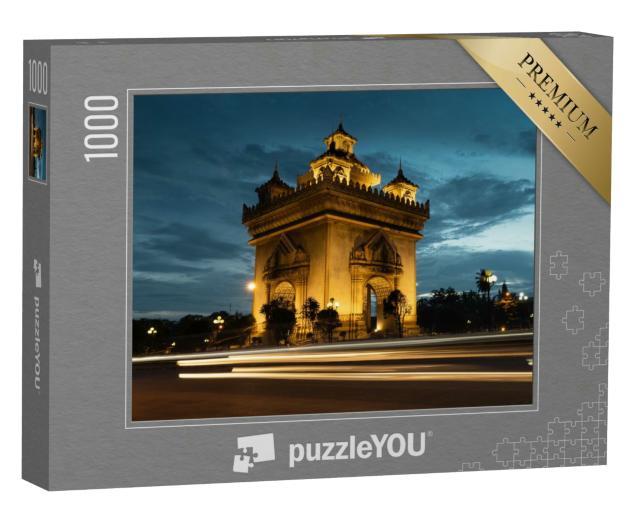 Puzzle 1000 Teile „Siegesdenkmal Patuxai in Vientiane, Hauptstadt von Laos“