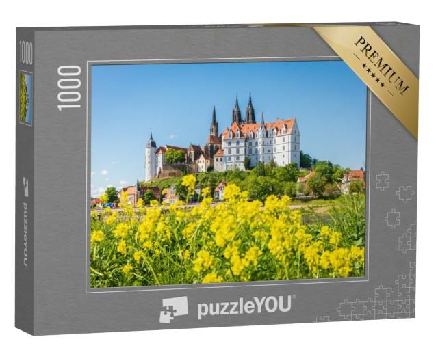Puzzle 1000 Teile „Panorama der malerischen historischen Stadt Meißen, Sachsen“
