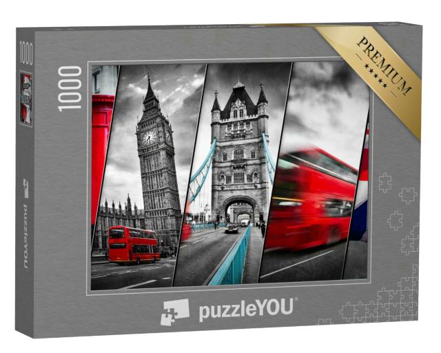 Puzzle 1000 Teile „Wunderschöne Collage berühmter Londoner Sehenswürdigkeiten “