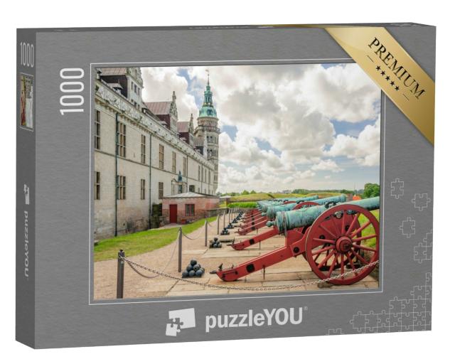Puzzle 1000 Teile „Alte Kanonen an den Mauern von Schloss Kronborg in Dänemark“